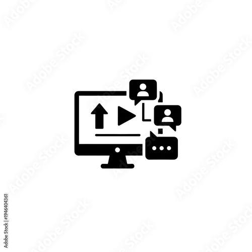 Online Video Streaming & Social Chat Icon PNG