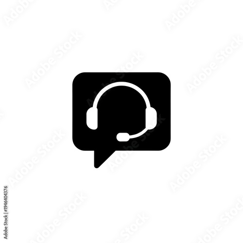 Customer Service Headset Icon Isolated on Transparent Background