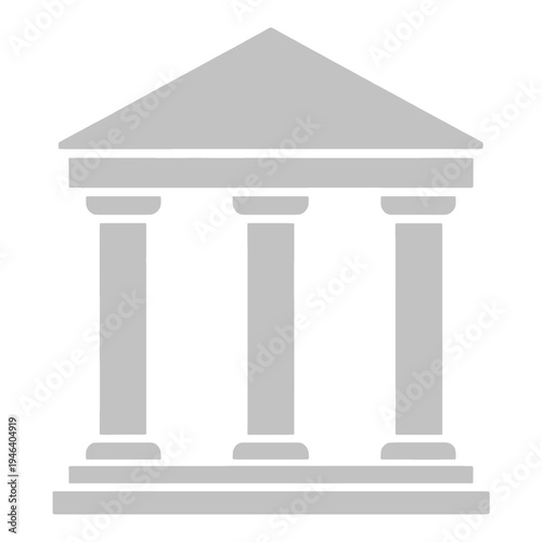 Classical Building With Three Columns Flat Icon
