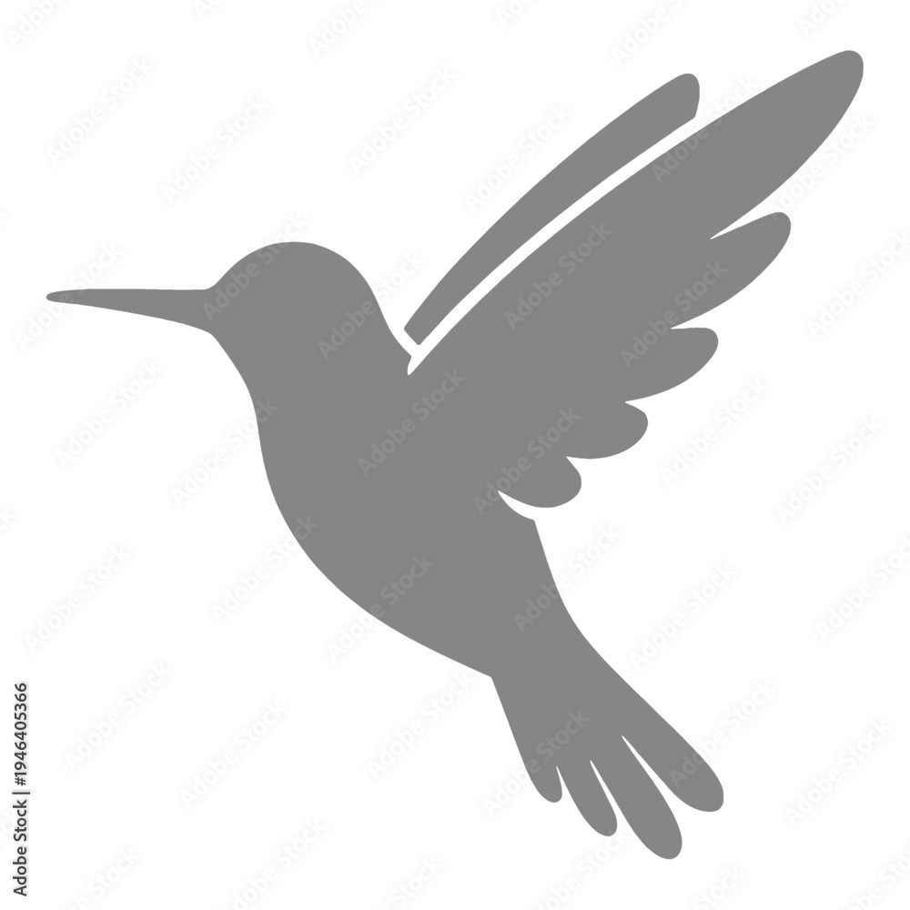 Obraz premium Flying Hummingbird Outline Vector Icon