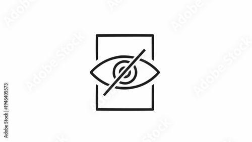 No photography allowed eye symbol.