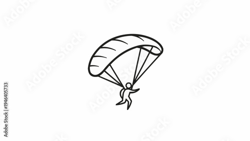 Person paragliding through the air freely.