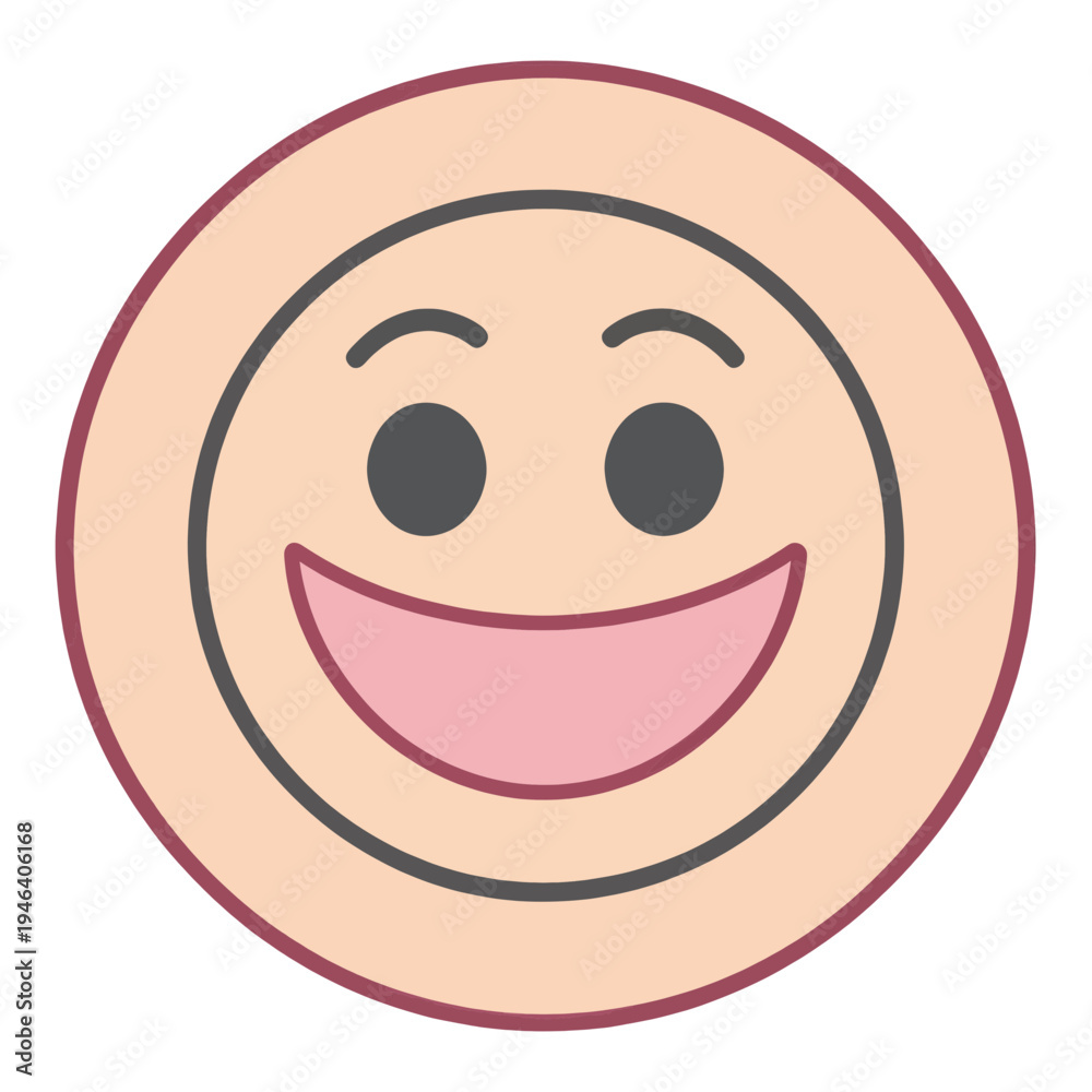 Fototapeta premium Happy Face With Winking Eyes Flat Icon