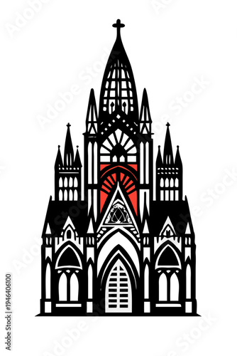 Gothic Cathedral Church Vector