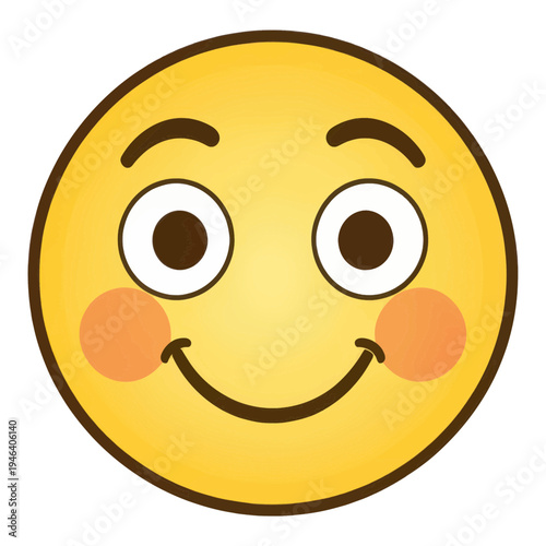 Happy Face With Cheek Blushes Flat Icon