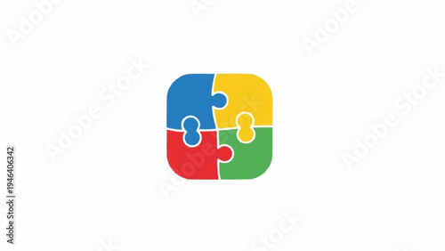 Colorful puzzle pieces fit together.