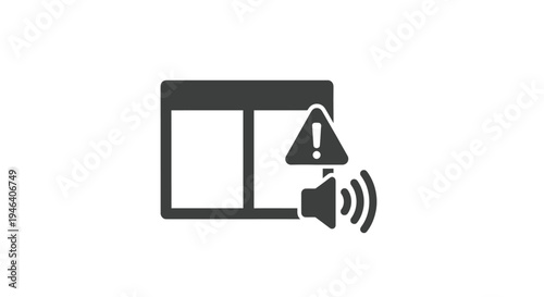 Warning Speaker Icon with Exclamation Mark.