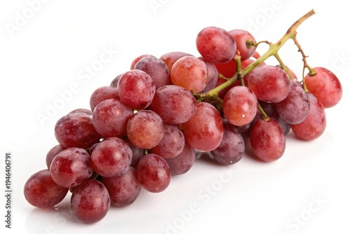 Ripe red grapes cluster on a vine