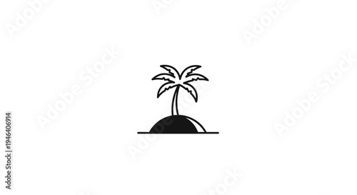 Simple black palm tree icon.