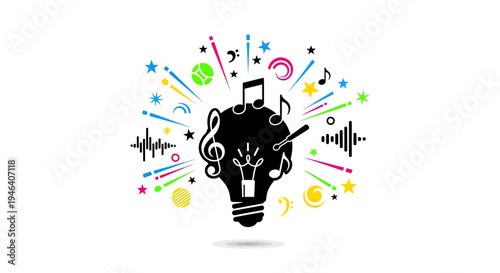 Creative Idea Light Bulb Brain Concept.