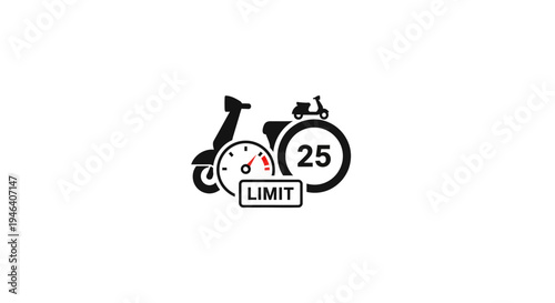 Speed Limit Sign with Stopwatch.