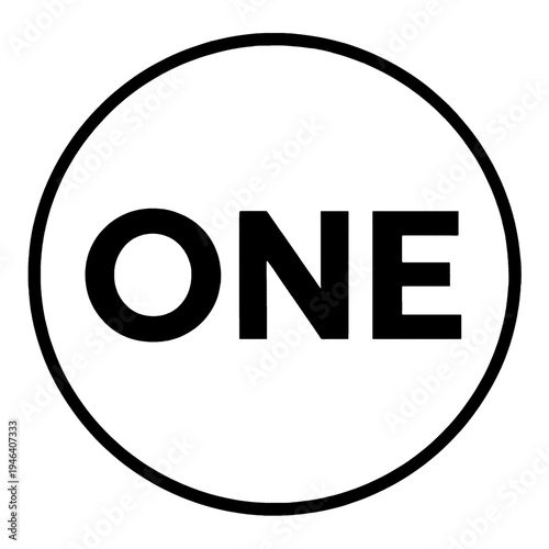 Number One Outline Flat Icon