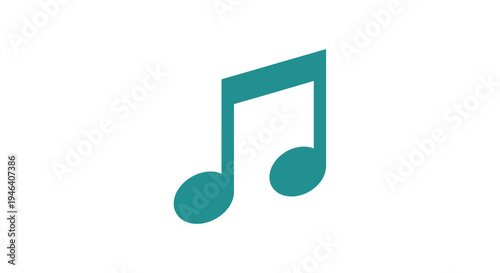 Teal musical eighth note symbol.