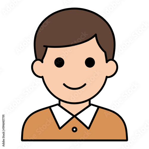 Person With Collared Shirt Flat Icon