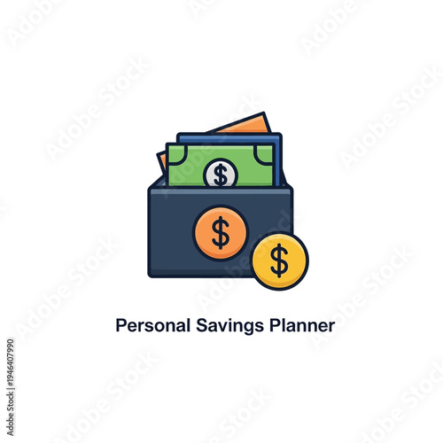 Wallet with money and coins inside.