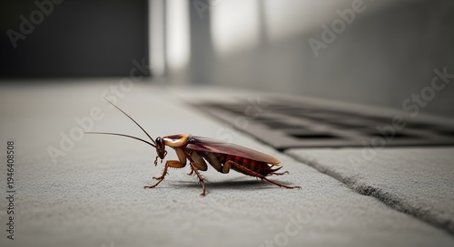 Cockroach on the Floor by a Drain An Unwanted Guest in the Home Environment