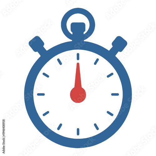 Stopwatch With Red Hand Outline Vector Icon