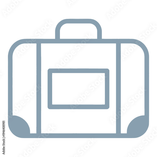 Suitcase With Inner Rectangle Outline Vector Icon