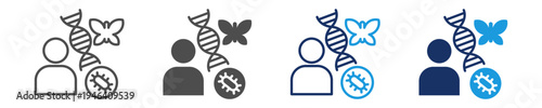 comparative genomics icon set with multi concept
