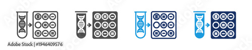 digital pcr icon set with multi concept