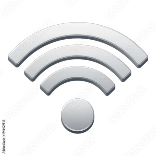 Wi-Fi Signal 3D Icon with Glossy Finish