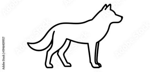 Wolf Outline Line Icon