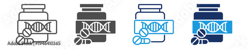 pharmacogenomics icon set with multi concept