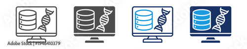 bioinformatics databases icon set with multi concept