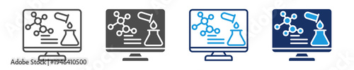 in silico experiments icon set with multi concept