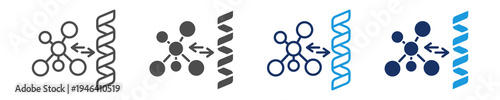 molecular docking icon set with multi concept