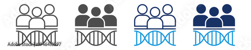 populations genetics  icon set with multi concept