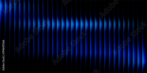 A captivating abstract digital artwork featuring smooth blue gradient waves against a dark backdrop, creating a futuristic and dynamic visual effect.