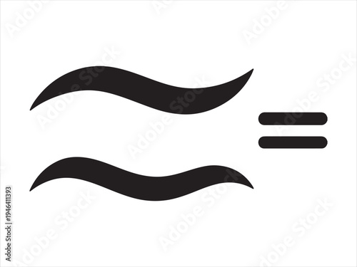 Wavy Equals Sign Silhouette Mathematical Symbol Vector