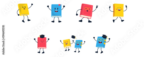 World book day character illustration for literacy day, reading, learning. Vector isolated