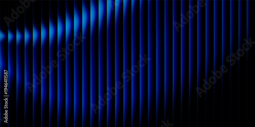 A captivating abstract digital artwork featuring smooth blue gradient waves against a dark backdrop, creating a futuristic and dynamic visual effect.