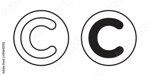 Copyright icon symbol vector illustration. vector flat clipart object eps10