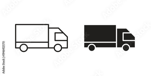 Delivery van icon symbol vector illustration. vector flat clipart object eps10