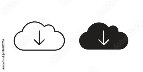 Download from Cloud icon symbol vector illustration. vector flat clipart object eps10