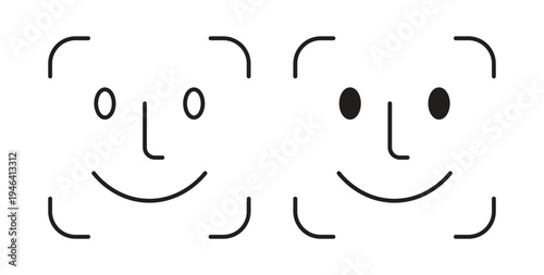 Face id icon symbol vector illustration. vector flat clipart object eps10