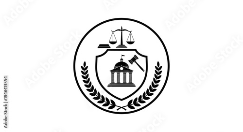 Law Justice Symbol Emblem Design.