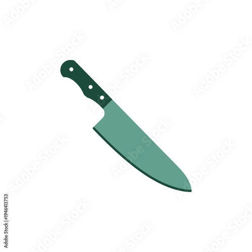 Green handle chef kitchen knife for slicing and dicing food