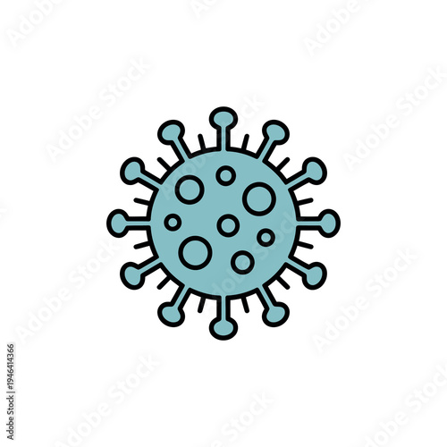 Infectious disease icon representing a germ or pathogen on a clean white background