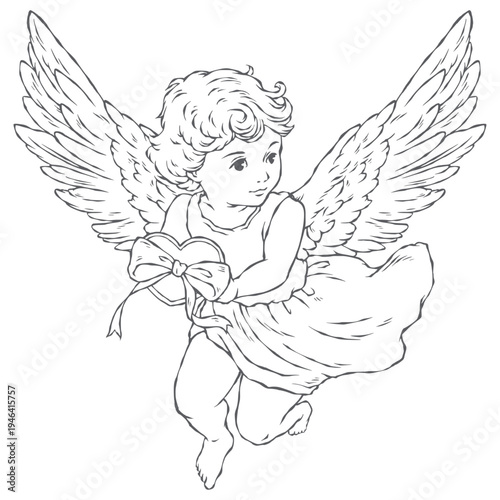 Vintage-Charcoal-Cupid-Heart-Ribbon.eps