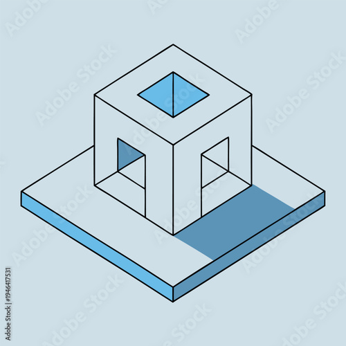 minimalist architectural-sketch white background