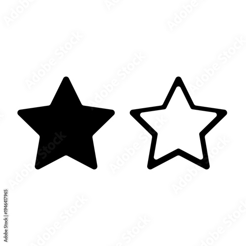 Black star shapes vector flat illustration