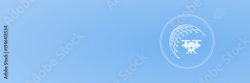 Header Vektor Drohne Vernetzung Technologie blau mit copy space svg unter 60 kB