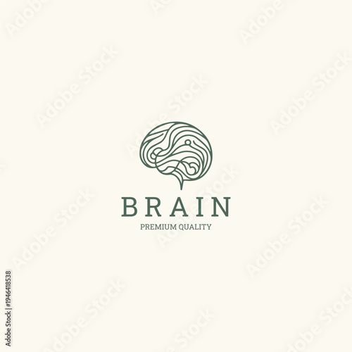 Brain logo style icon design template vector illustration