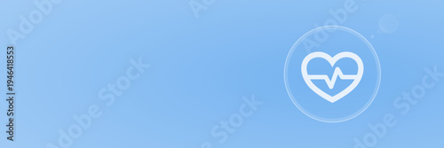 Header Vektor Herzschlag Puls Gesundheit Symbol blau mit copy space svg unter 60 kB