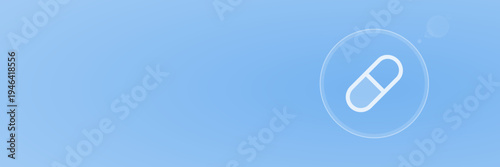 Header Vektor Kapsel Tablette Medikament blau mit copy space svg unter 60 kB