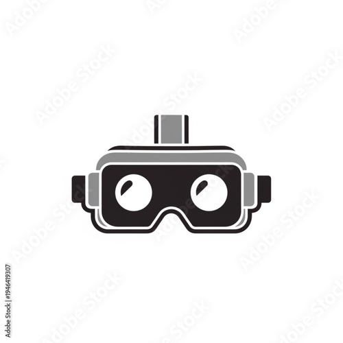 Black and gray virtual reality goggles icon